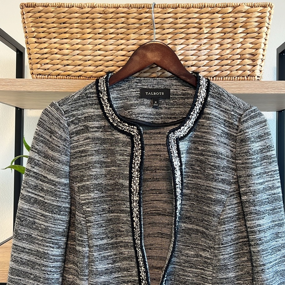 Talbots Structured French Terry Open Front Knit B… - image 2